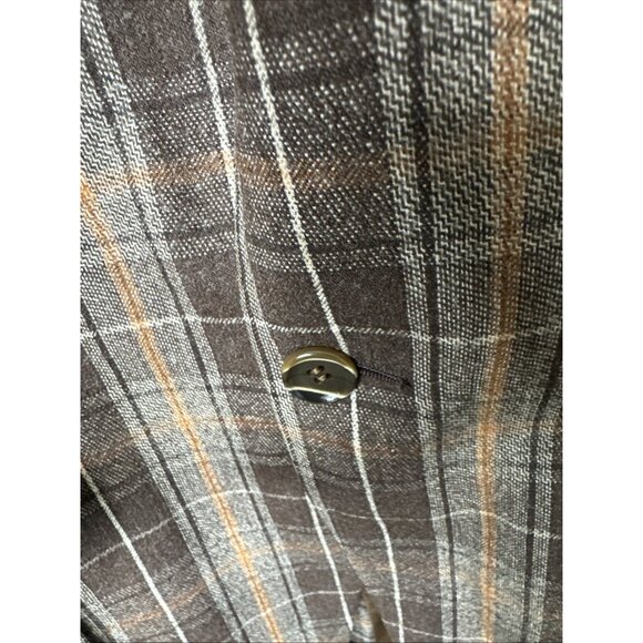Vintage 70s Glenguard Wool Plaid Sport Coat Brown Orange Check Men 40 WKRP Herb - Picture 3 of 10